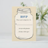 Mason Jar Style 2 Mariage RSVP - Bleu (Debout devant)