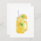 Mason Jar Summer Sun Ice Tea in Waterverf (Voorkant / Achterkant)