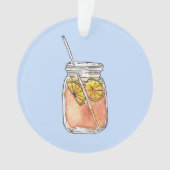 Mason Jar Summer Sun Ice Tea in Waterverf Ornament (voorkant)
