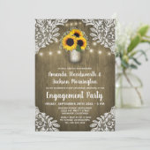 Mason Jar Sunflower Invitations de la partie d'eng (Debout devant)