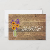 Mason Jar Sunflowers Mariage Cartes RSVP (Dos)