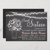 Mason Jar Sweet 16 Invitation (Devant / Derrière)