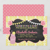 Mason Jar Sweet Lemonade Baby shower Invitation (Devant / Derrière)