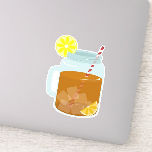 Mason Jar Sweet Tea Iced Tea Drink Sticker (Detail)