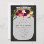 Mason jar tchalkboard invitation douche bébé (Devant)