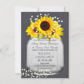 Mason jar tournesol Chalkboard Cartes Mariages de  (Devant)