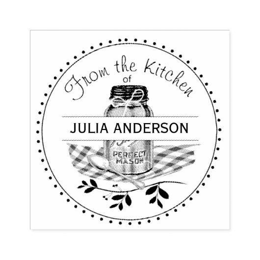 Mason Jar Uit De Keuken Rubberstempel (Afrduk)