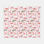 Mason Jar Valentijn Milkshakes Fleece Deken (Voorkant (Horizontaal))