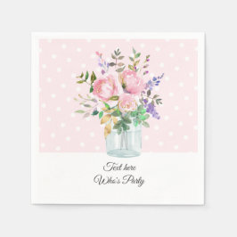 mason jar, volwassen verjaardag, bruiloft, floral servet