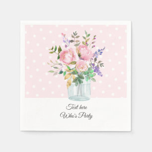 mason jar, volwassen verjaardag, bruiloft, floral servet