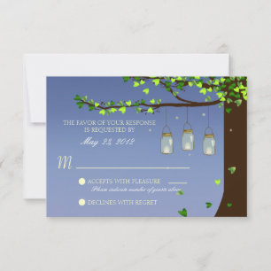Mason Jar Vuurvliegjes Eik Boom RSVP Kaartje