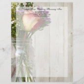 Mason Jar w/Roos en wilde bloemen Custom Briefhoofd (Voorkant)