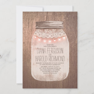Mason Jar Wedding Invitations Kaart