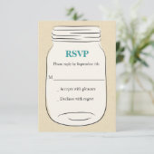 Mason Jar Wedding RSVP - Turquoise (Debout devant)
