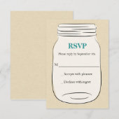 Mason Jar Wedding RSVP - Turquoise (Devant / Derrière)