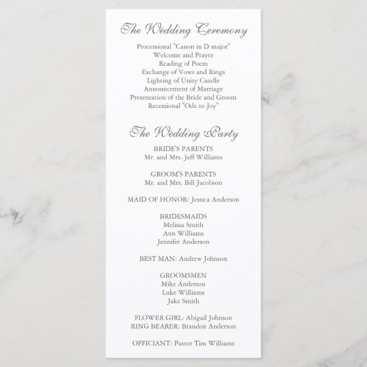 Mason Jar White Daisies huwelijksprogramma Programma (Achterkant)