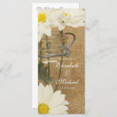 Mason Jar White Daisies huwelijksprogramma Programma (Voorkant / Achterkant)