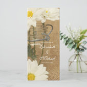  Mason Jar White Daisies huwelijksprogramma Programma (Staand voorkant)