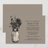  Mason Jar & Wild Flowers repetitie diner Kaart (Voorkant / Achterkant)