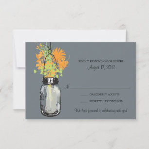 Mason Jar & Wilde Bloemen RSVP Kaart