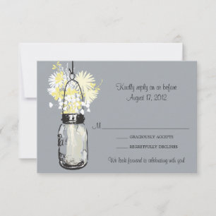 Mason Jar & Wilde Bloemen RSVP Kaart