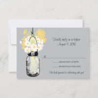 Mason Jar & Wilde Bloemen RSVP Kaart