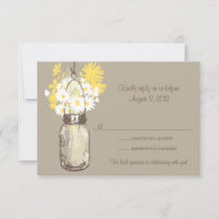 Mason Jar & Wilde Bloemen RSVP Kaart