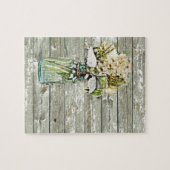 Mason jar wildflower barnenbos frans land legpuzzel (Horizontaal)