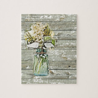 Mason jar wildflower barnenbos frans land legpuzzel