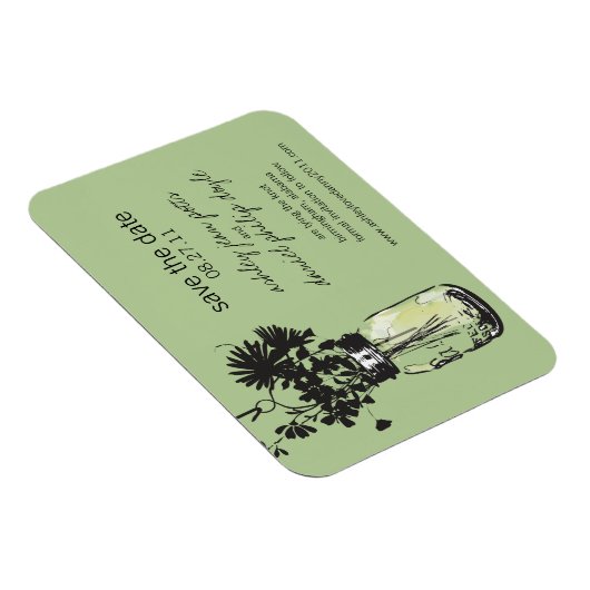 Mason Jar & Wildflower Save the Date Magneet (Rechterzijde)