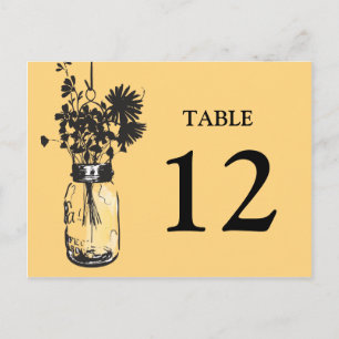 Mason Jar & Wildflowers Tafel Kaart