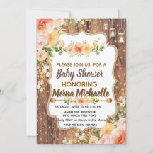 Mason Jar with a rustic flowers invitation