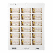 Mason jarre & fleurs jaunes blanches étiquettes de (Feuille entière)