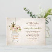 mason jarre & roses blanches invitation à la douch (Debout devant)