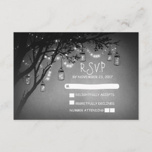 Mason jarres arbre pays mariage rustique cartes RS