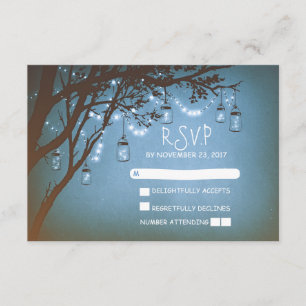 Mason jarres arbre pays mariage rustique cartes RS
