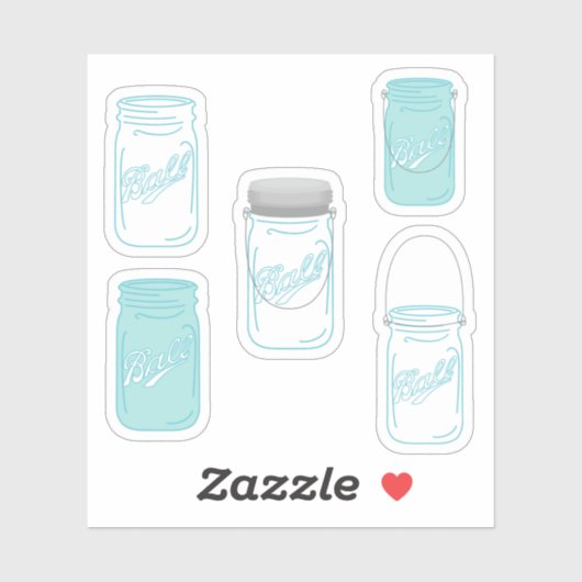 Mason Jars Custom Rustic Wedding Sticker Set (Vel)