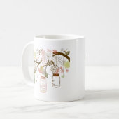 Mason Jars en bloemen Koffiemok (Voorkant links)