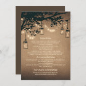 Mason Jars en Fireflies bruiloft informatie kaarte Informatiekaartje (Voorkant / Achterkant)