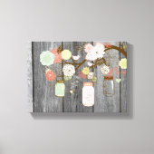 Mason Jars en Flowers Canvas Afdruk (Voorkant)
