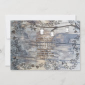 Mason Jars & Inséparables Rustic Branch Invitation (Devant)