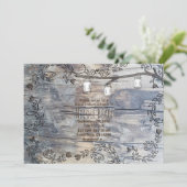 Mason Jars & Inséparables Rustic Branch Invitation (Debout devant)