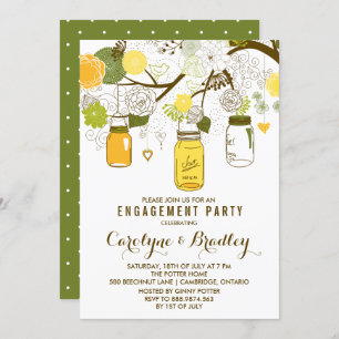 Mason Jars Invitation de la partie d'engagement