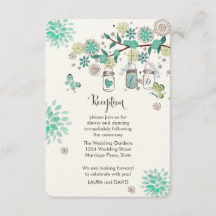 Mason Jars Jardin Mariage Réception Carte de progr