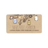 Mason Jars Kraft rustieke bruiloft adresetiketten Etiket (Voorkant)