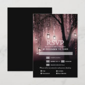 Mason Jars Lumières à cordes Elégante carte RSVP (Devant / Derrière)