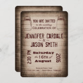 Mason Jars rustique Pays Bois Mariage Invitations (Devant / Derrière)