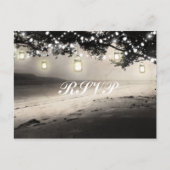 Mason Jars String Lights Elegant Rustic Wedding Briefkaart (Voorkant)