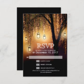 Mason Jars String Lights Elegante RSVP-kaart RSVP Kaartje (Voorkant / Achterkant)
