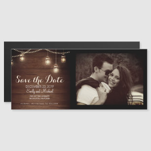 Mason Jars String Lights enregistrer la date carte